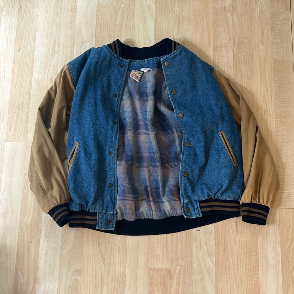 Vintage Concept Clothing Denim and Canvas Baseball/Varsity Jacket. Size S/M